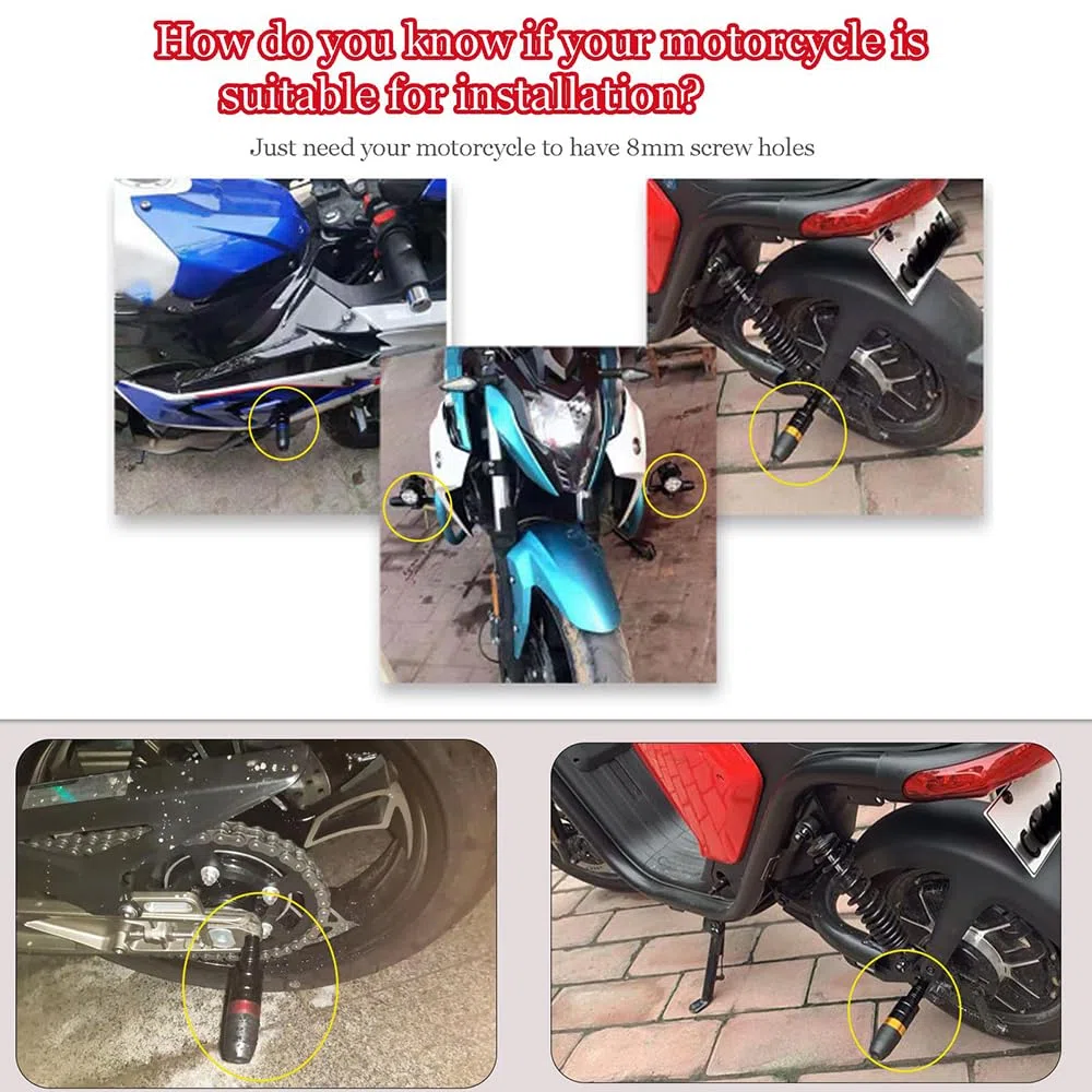 Motorrad Sturzpads für Aprilia Dorsoduro 750 900 1200 SMV750,Protector Stange Zubehor Motor Schutz Stick Rahmenschützer Fallende Schutz Crash Drop Slider Schutzzubehor,C Red