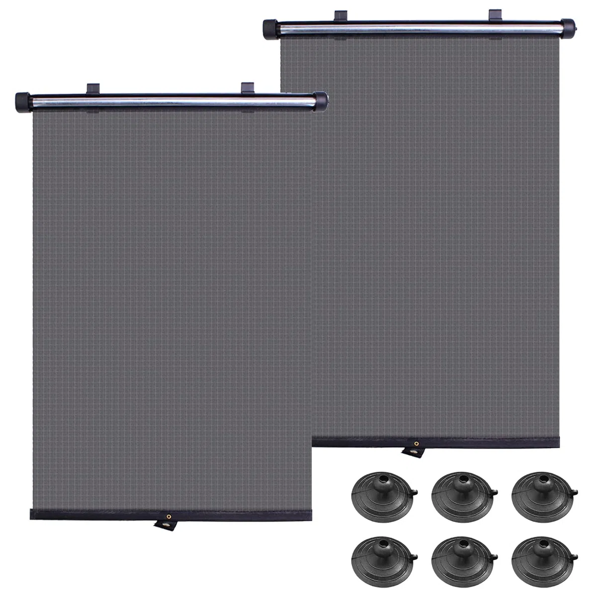 2 Stück Sonnenschutz Auto Seitenscheibe, Einziehbares Auto Sonnenrollo mit Saugnäpfen, Sonnenschutz Auto Baby für Seitenfenster, Universal 40x45 cm gegen UV-Strahlen und Hitze