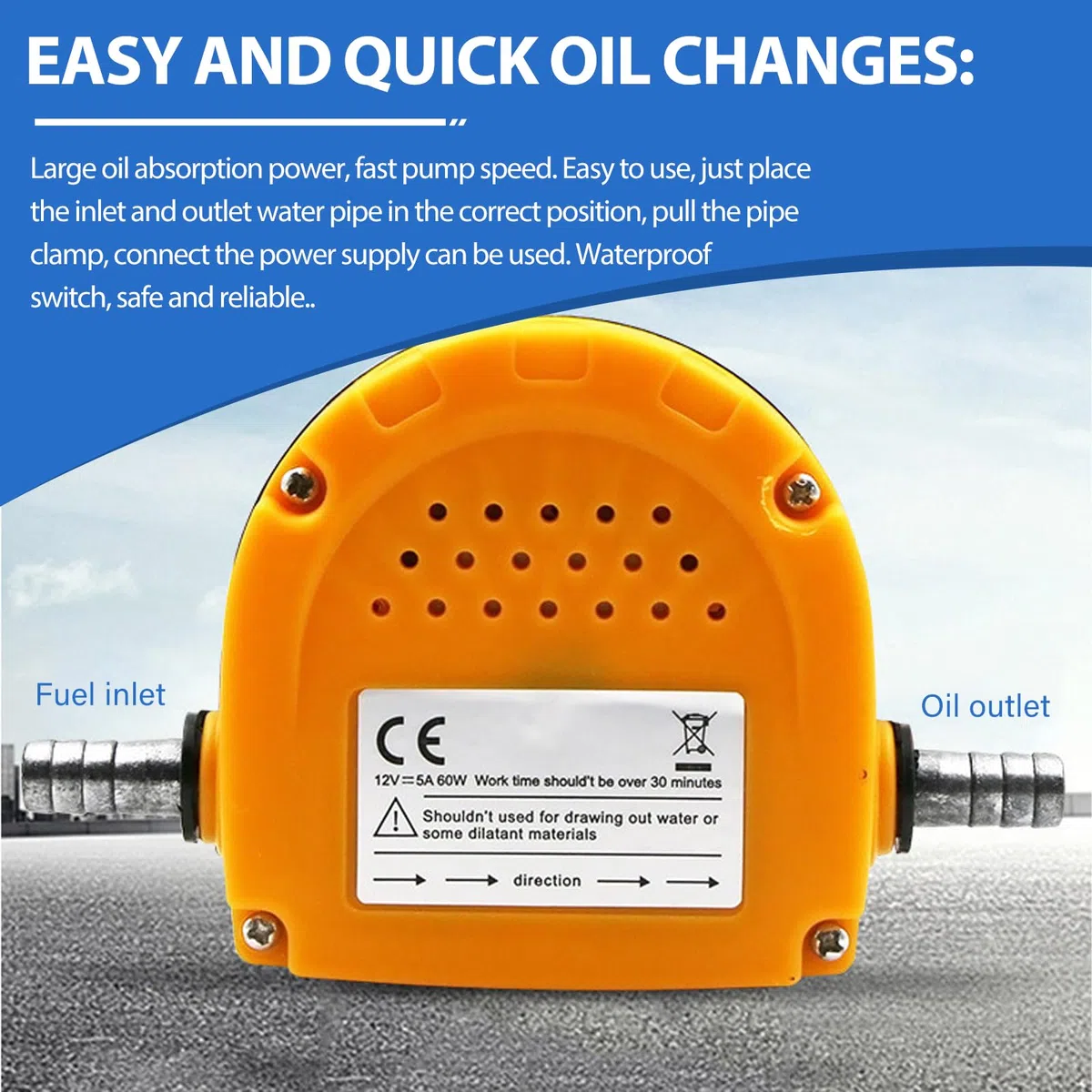 Ölabsaugpumpe Elektrisch, Dieselpumpe Ölpumpe12V, Absaugpumpe, Ölpumpe Absaugpumpe, Dieselpumpe Kraftstoffpumpen, Kraftstoff-Umfüllpumpe mit Rohren für Boot, LKW, Wohnmobil, Auto & Motorrad
