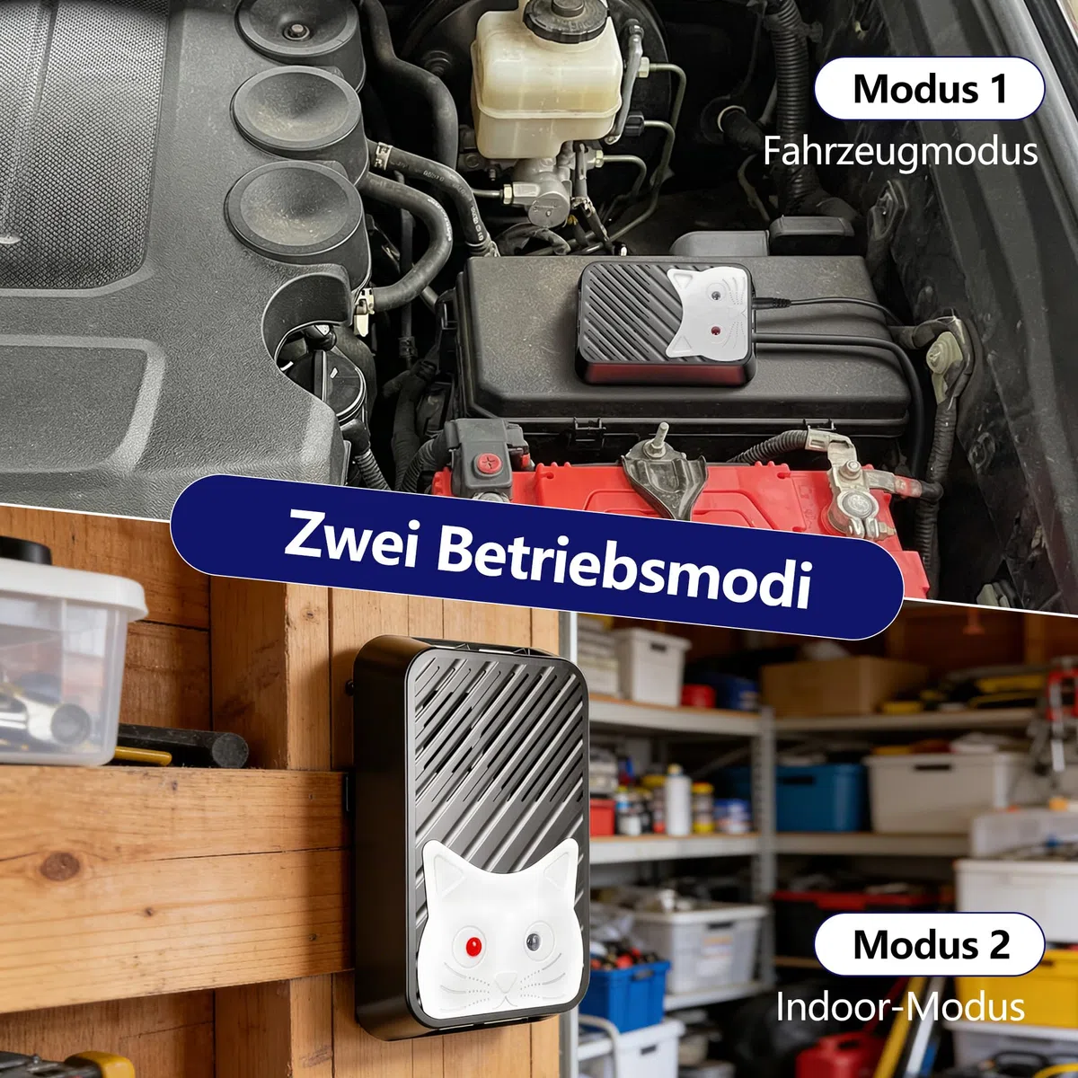 ROTTOGOON Marderschreck Auto, Mobile Marderabwehr mit Ultraschall | Marderschreck Auto Batteriebetrieben, Schall und Blitzlicht, Marderschutz für KFZ, Motorraum, Dachboden, Haus, Garten