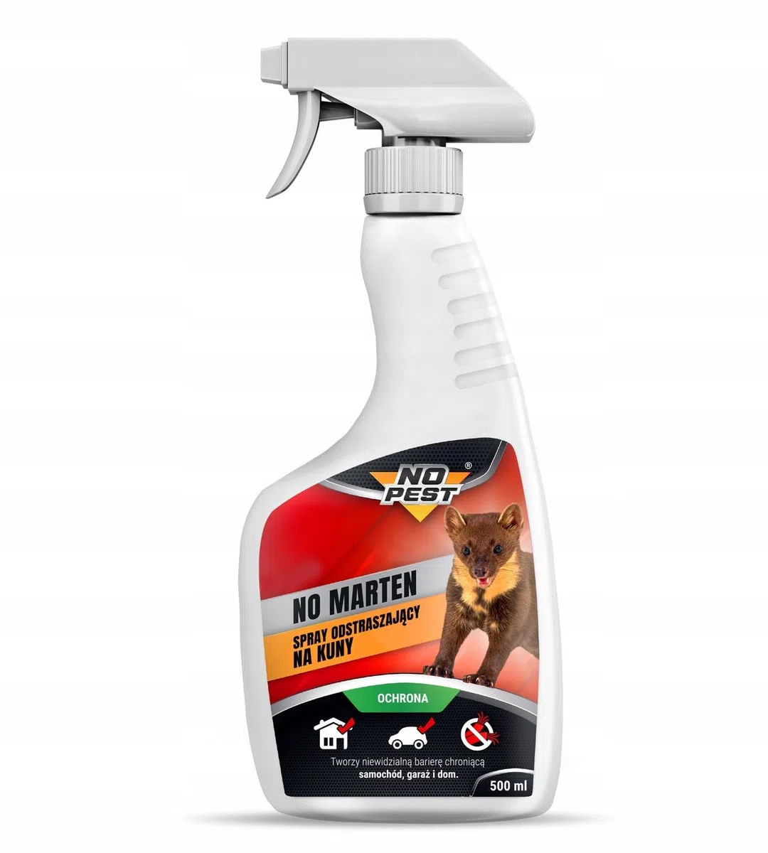 NO MARTEN Spray 500ml – Spray gegen Marder – Effektiver Marderschutz für Auto, Garage & Haus – Unsichtbare Schutzbarriere – Sofort einsatzbereit