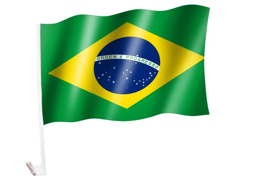 2 Stück/1 Paar Autoflagge/Autofahne Brasilien/Brazil/Brasil - Fahne/Flagge für Auto 2x - car flag