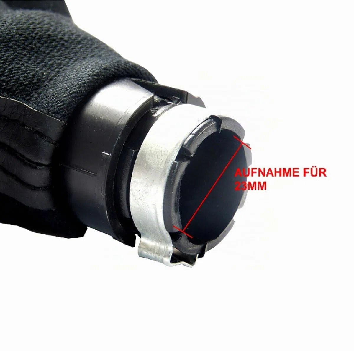 Schaltsack & Schaltknauf für VW Golf 4 IV & für Bora - 23mm - Bj. 1997 - 2006 - 5 Gang Knauf mit Rahmen - Schwarz - Rot - Schaltmanschette Schalthebel Manschette für Schaltgetriebe Schaltung A251-4