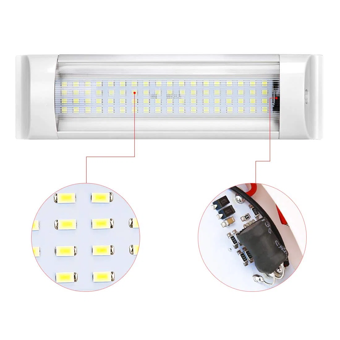 SUPAREE Innenleuchten, LED RV Deckenleuchte Dachbeleuchtung 12V-80V 72LED Innenbeleuchtung für Wohnmobil/Wohnwagen/Lieferwagen/Boot