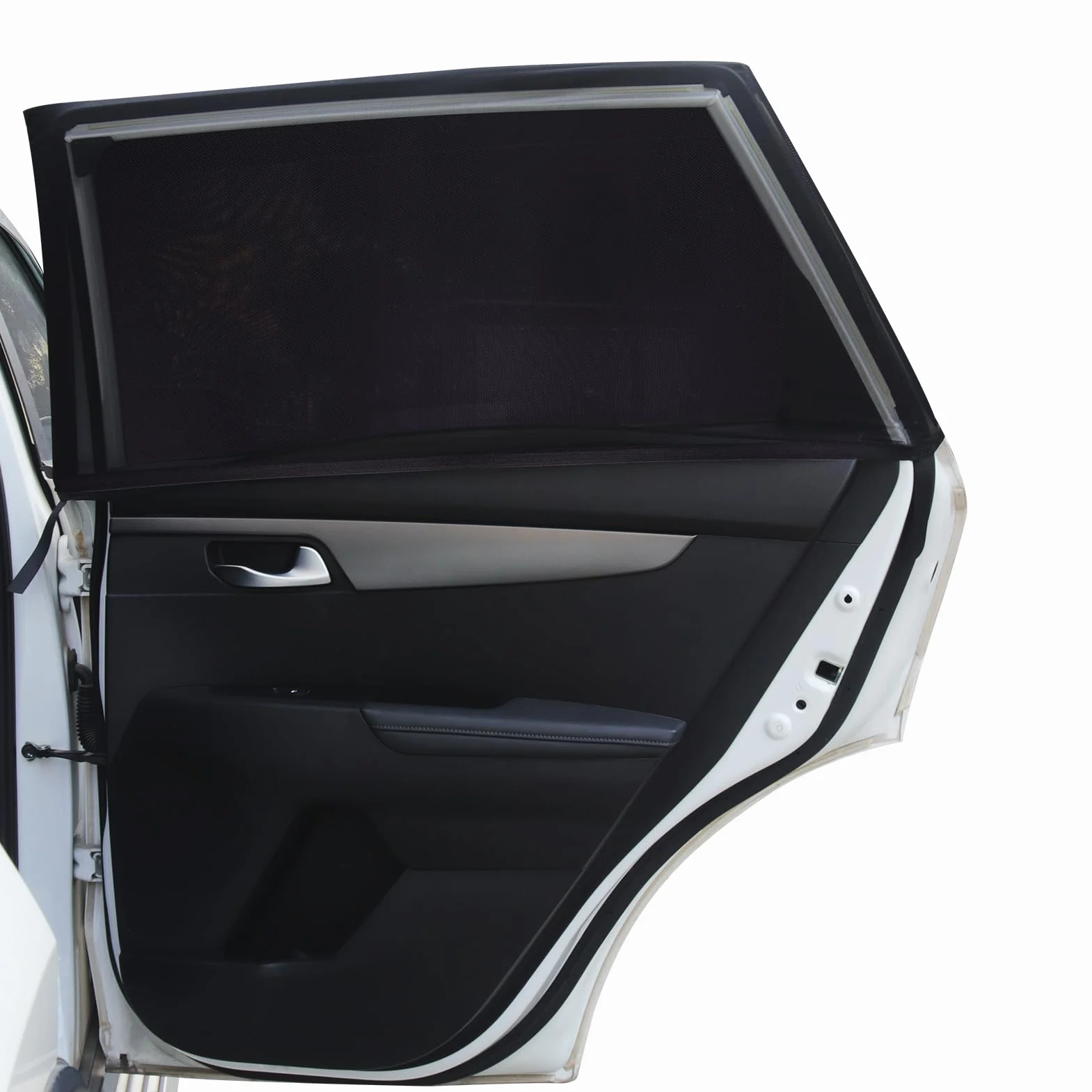 Trusiel Sonnenschutz Auto mit Zertifiziertem UV Schutz für Kinder Baby Erwachsene Haustiere, Universal Sonnenblende Auto Netz,Autofenster Sonnenschutzrollos Heckscheibe, für Personenkraftwagen (L)