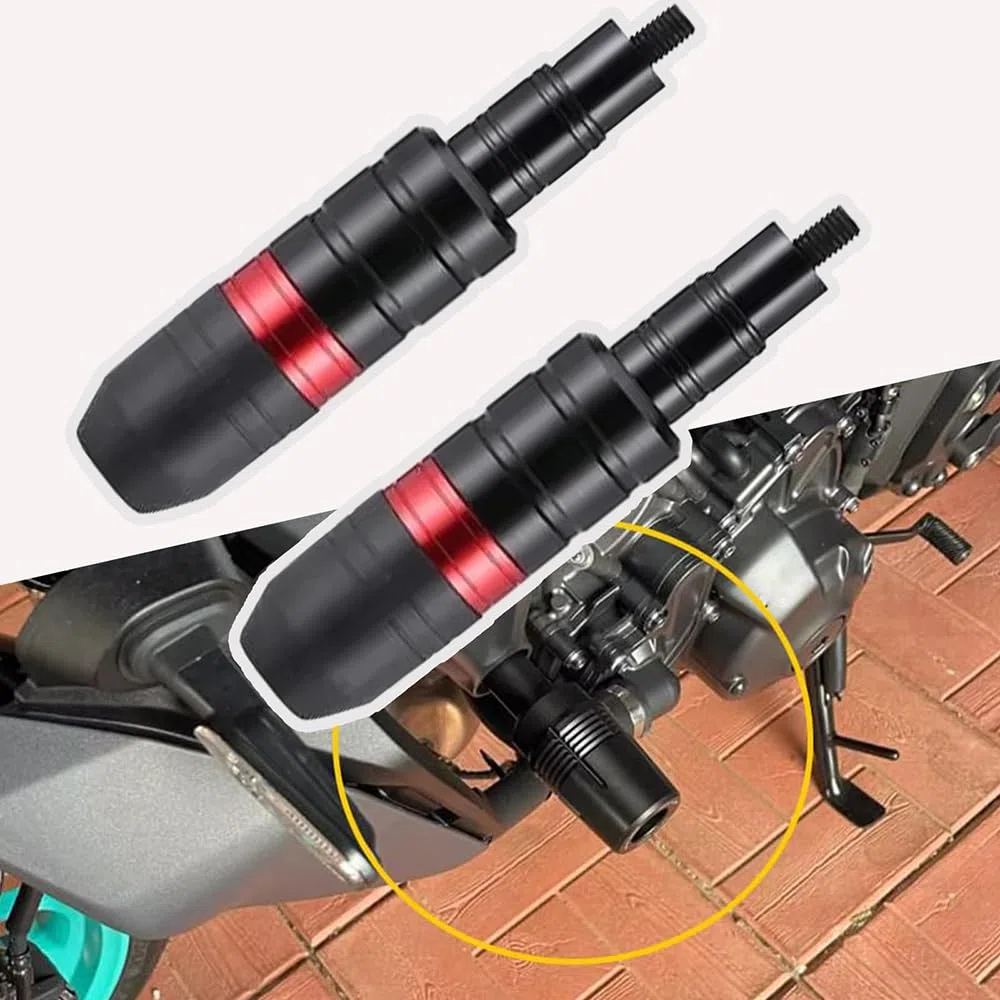 Motorrad Sturzpads für Aprilia Dorsoduro 750 900 1200 SMV750,Protector Stange Zubehor Motor Schutz Stick Rahmenschützer Fallende Schutz Crash Drop Slider Schutzzubehor,C Red