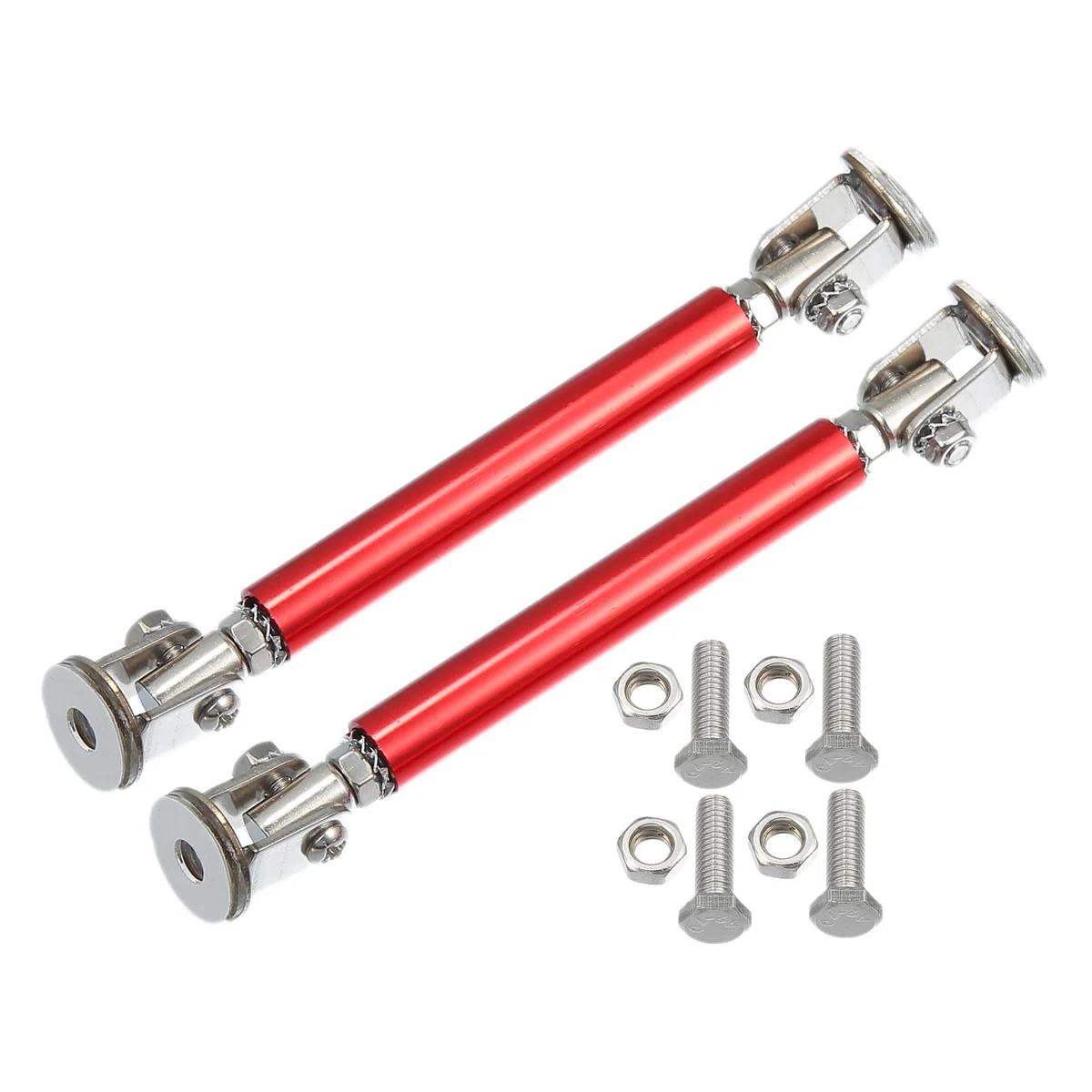 A ABSOPRO 2 Stück Auto Vorne Stoßstange Lippensplitter Domstrebe 3"-5" 75mm Rot