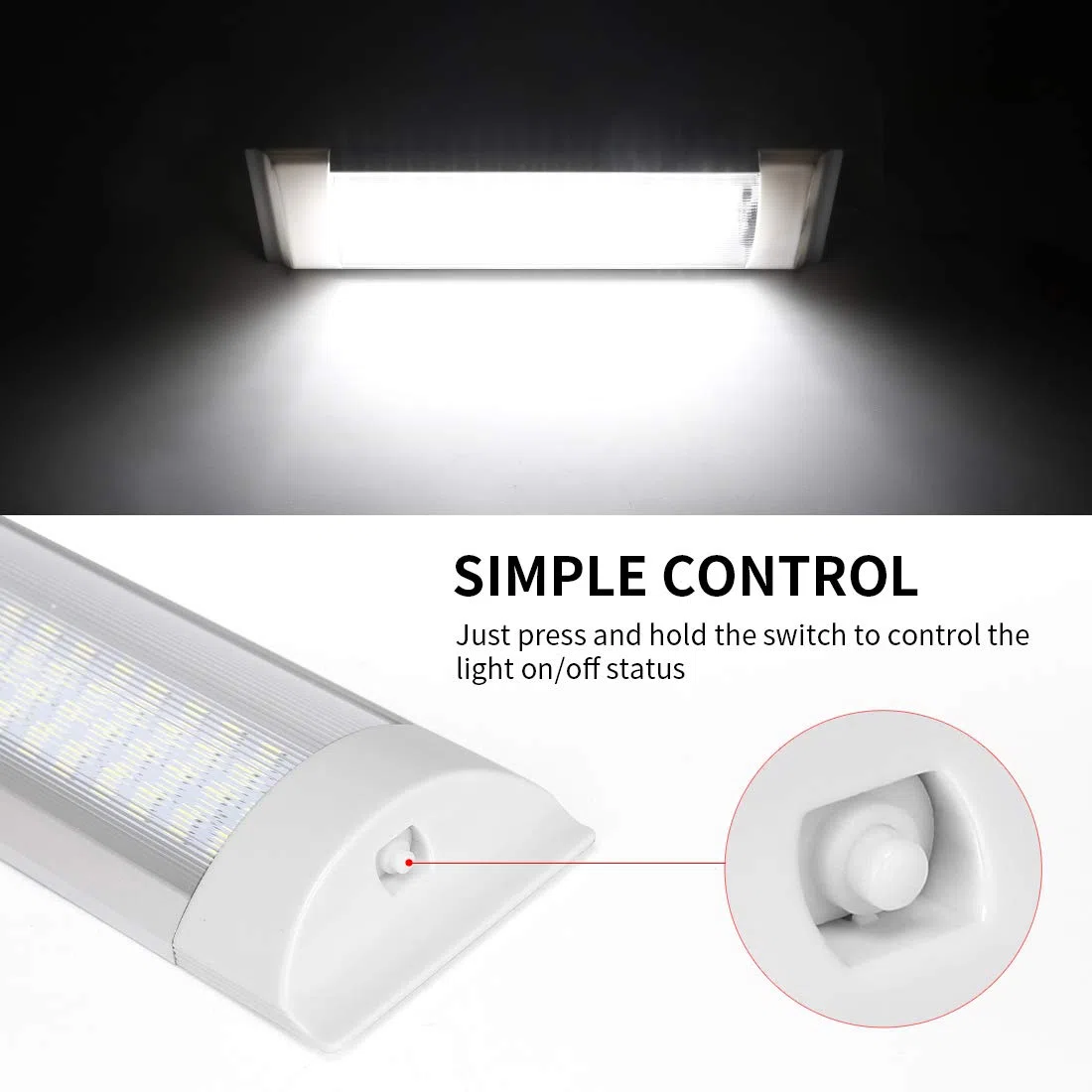 SUPAREE Innenleuchten, LED RV Deckenleuchte Dachbeleuchtung 12V-80V 72LED Innenbeleuchtung für Wohnmobil/Wohnwagen/Lieferwagen/Boot