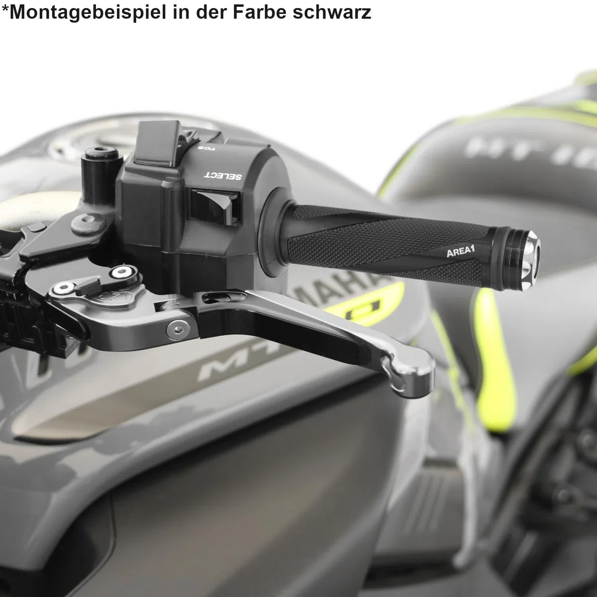 Area1 universal Motorrad Motorroller Lenkergriffe grau 2 Stück 22/24mm kompatibel mit Duke SMC/R MT07/09/125 Z900/650/500/125 YZF CMX CB500 Hornet SV650 GSXS/R GSF TPH NRG Speedfight Jetforce Runner