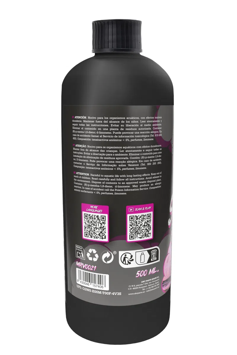 Snow Foam Motorrevive Shampooing Car Care 500 ml Rosa Reinigungsschaum für Hochdruckreiniger und Druckpumpe