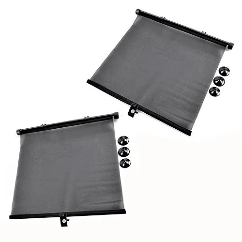 ProPlus 2 x Sonnenrollo Auto Seitenscheibe Kinder Sonnenschutz Sonnenblende 45x54cm Sonnenschutzrollo