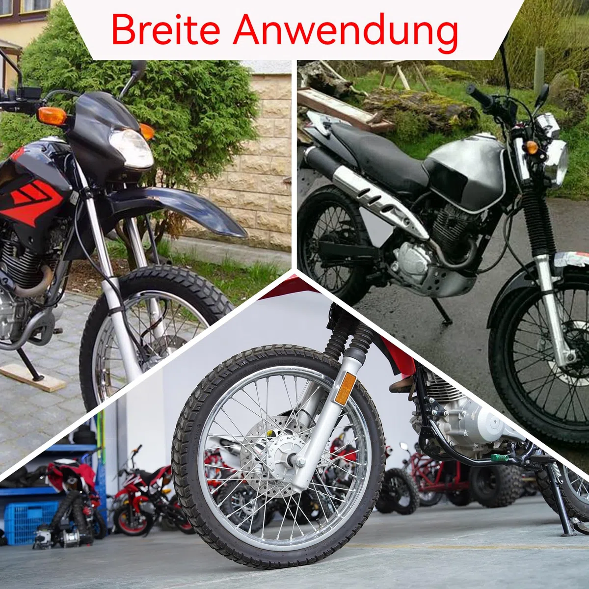 3,50/4,00-19 (100/90-19) Motorradschläuche 110/90-19 Dirt Bike Schlauch mit TR4 Gerader Ventilschaft für M72 R71 R61 K750650 URAL MW DNEPR MT Reifen 1 Pack