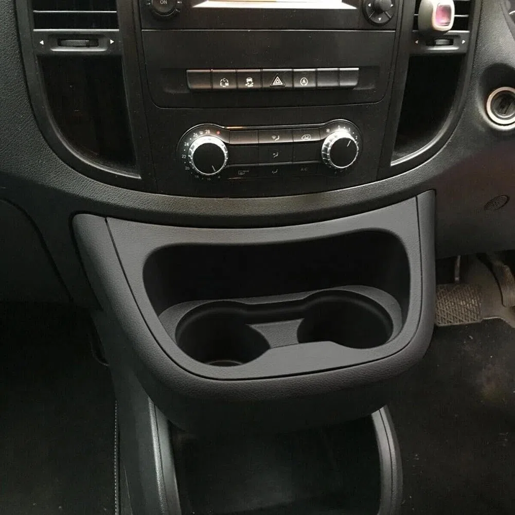 Kfz-Getränkehalter für Zentralsteuerung, verschleißfester Getränkehalter-Ersatz, kompatibel für Mercedes, Vito für Metris W447 2016-2023, Autoablage Trinkflaschenhalter Getränkehalter-Panel, schwarz