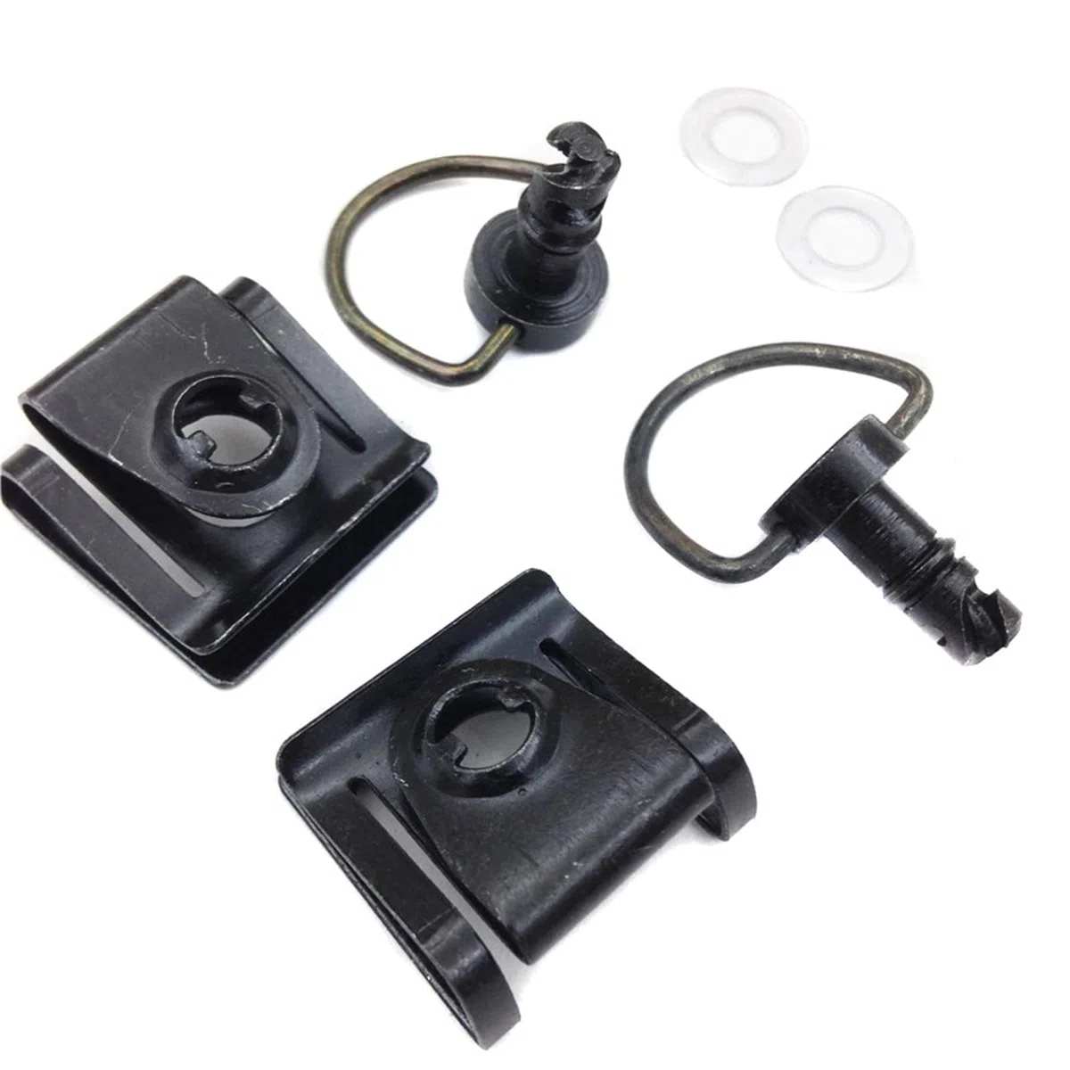 Motorradteile, schwarzer Schnellspanner, Race Dzus-Stil, Motorrad, 1/4-Drehung, Verkleidungsverschluss, 15 mm D-Ring-Pins, 2 Stück, schwarz