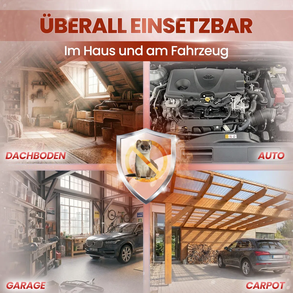 Marderspray 500 ml – Hochwirksamer Marderschreck für Auto, Motorraum, Dachboden, Garage & Garten – Effektive Marderabwehr mit Langzeitschutz, sofort einsatzbereit