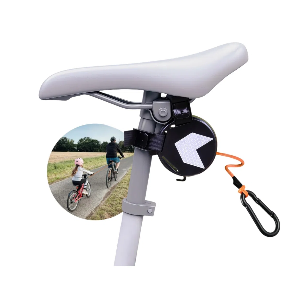 Fahrrad Abschleppseil für Kinder – Sicherer Zughilfe mit Reflektierendem Arretierungssystem | Ideales Fahrrad-Zubehör für Eltern & Kinder
