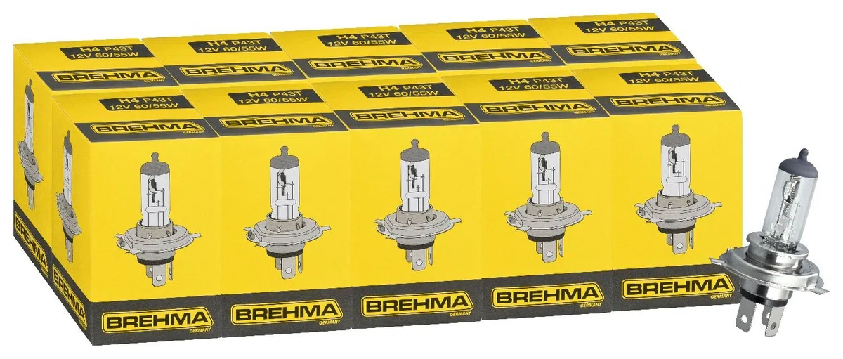 90110 10X H4 Classic Halogen Lampe P43t 12V 60/55W