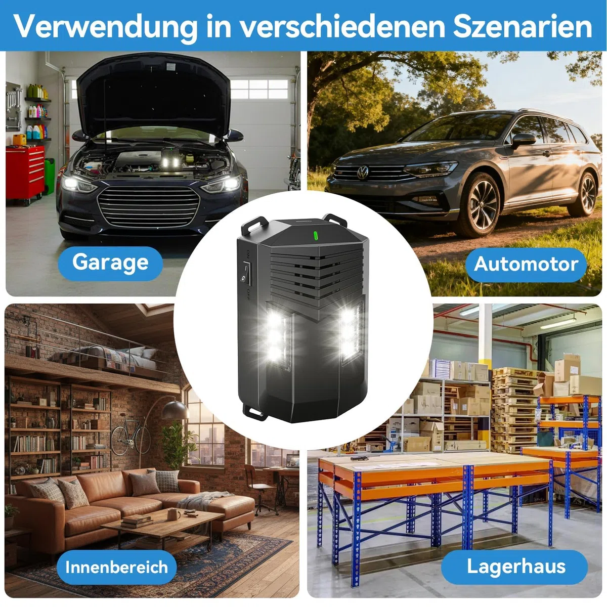 YETEE Marderschreck Ultraschall mit Blitzlicht & Sensorsteuerung – Marderabwehr Auto & Haus – Schutz für Motorraum, Dachboden, Garage & Lager, flexibel nutzbar mit Netzteil oder AA-Batterien
