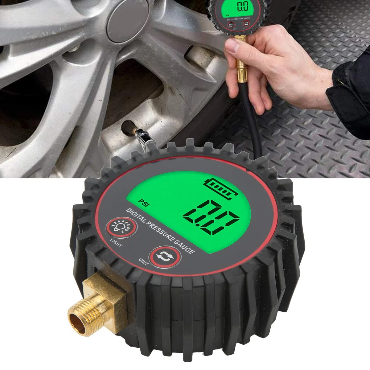 Digitales Reifendruckmessgerät 3-255 PSI Range Reifenfüller Digitales Manometer LCD-Display Vier Einheiten Umschaltbar Schnelles und Genaues Ablesen für Autos, Lastwagen,