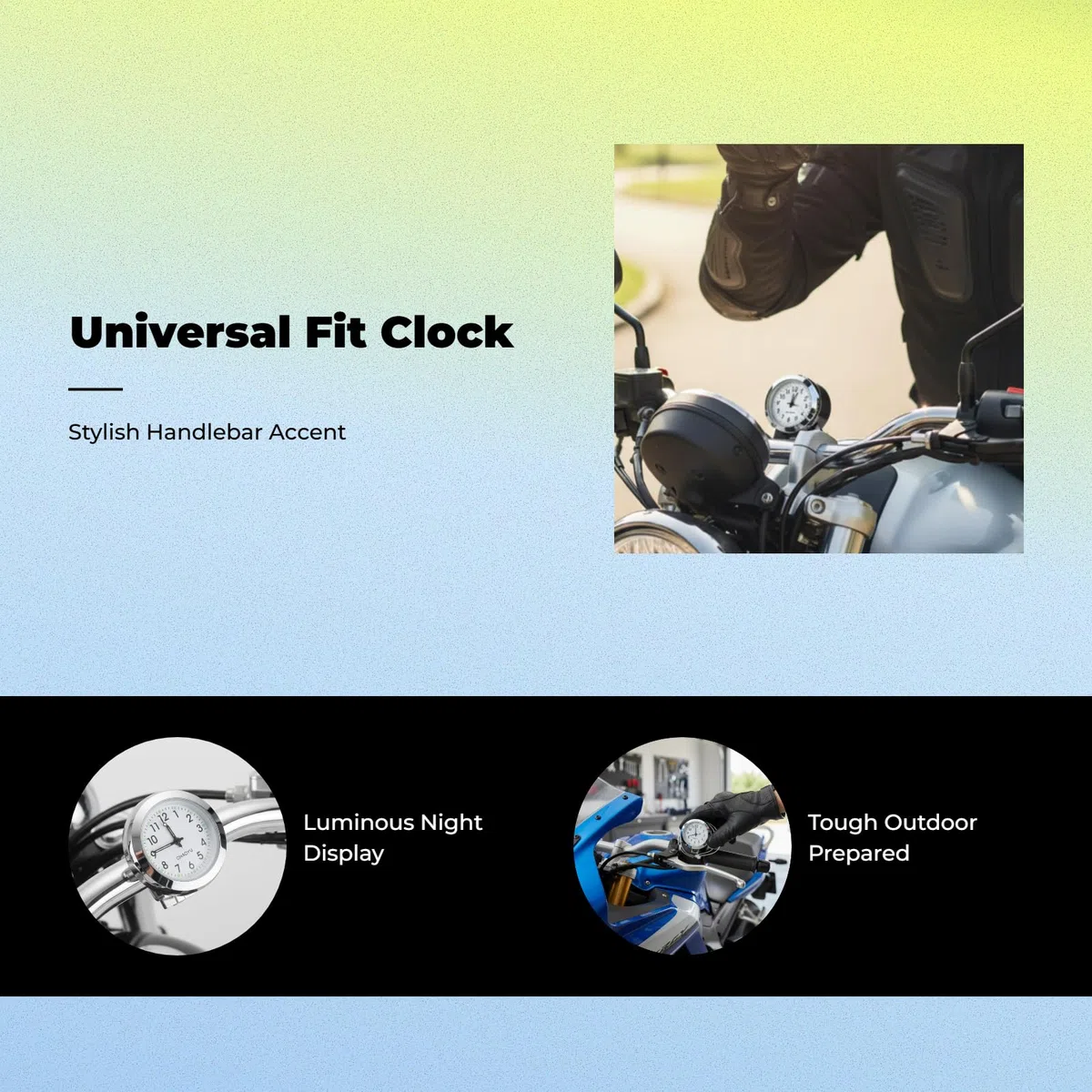 Baoblaze Universal Motorraduhr, Wasserdicht, aus Aluminium - Weiß