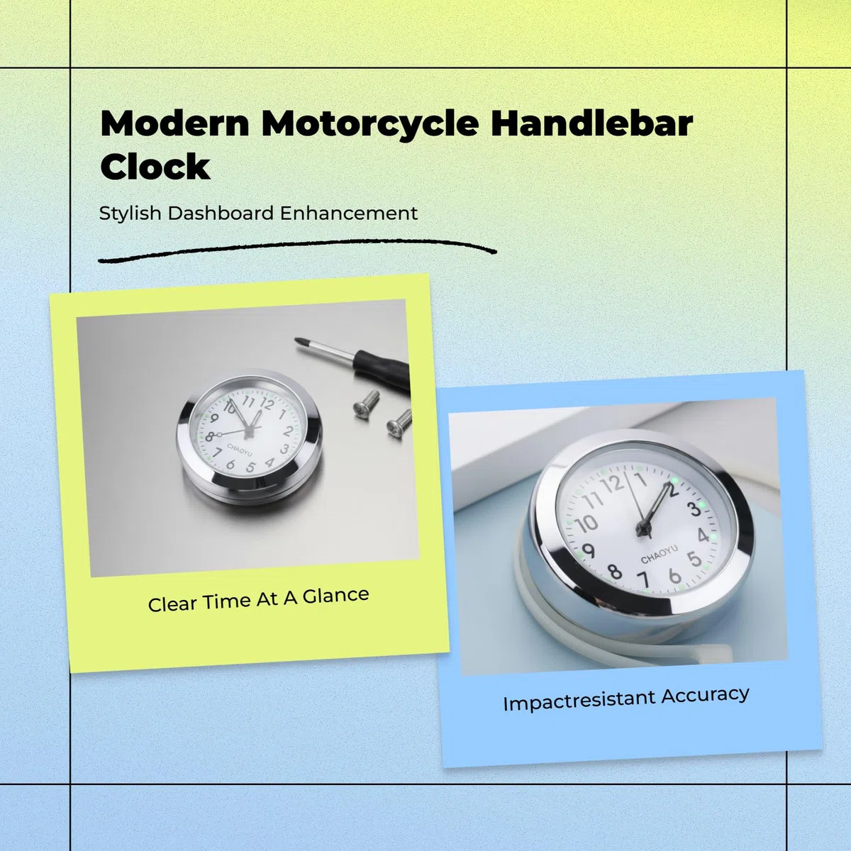 Baoblaze Universal Motorraduhr, Wasserdicht, aus Aluminium - Weiß