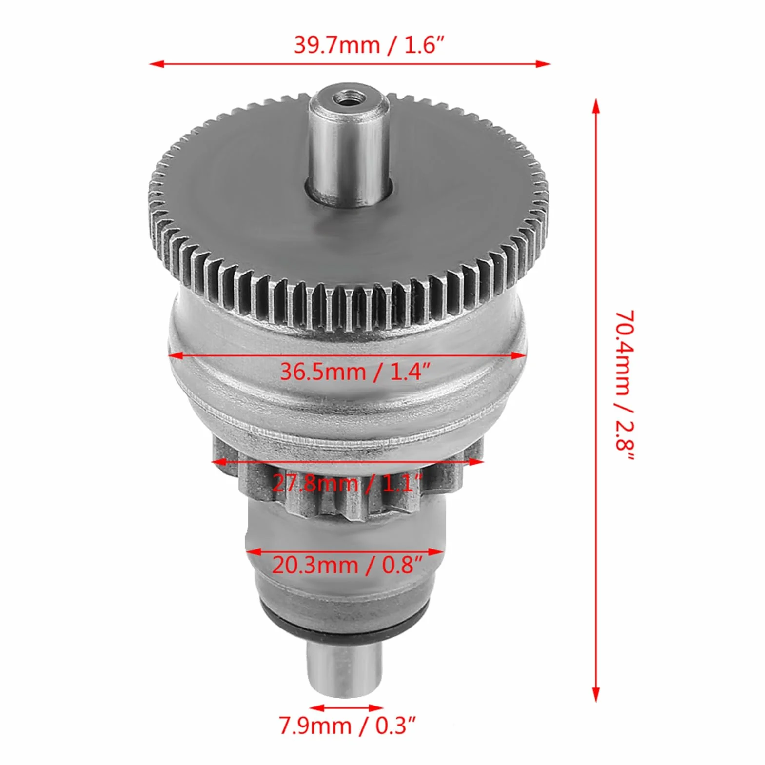Ejoyous Anlasserfreilauf, Roller Anlasser Anlasserzahnradanlasser Anlasserzahnrad Kupplungsbaugruppe Baugruppe Zahnradkupplung Starterkupplung für GY6 139QMB Scooter Mopeds ATV