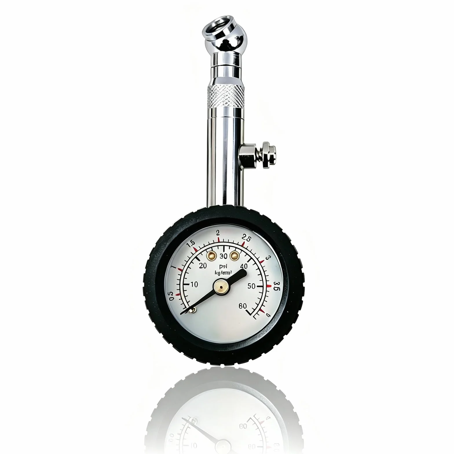 Ncheli Reifendruckprüfer Mechanisch, 0-4,1 Bar/60 PSI, Analog Luftdruckmesser Präzisionskalibriert, 360° Drehkopf & Großes Zifferblatt, Stoßfeste Gummihülle für Auto/SUV/LKW