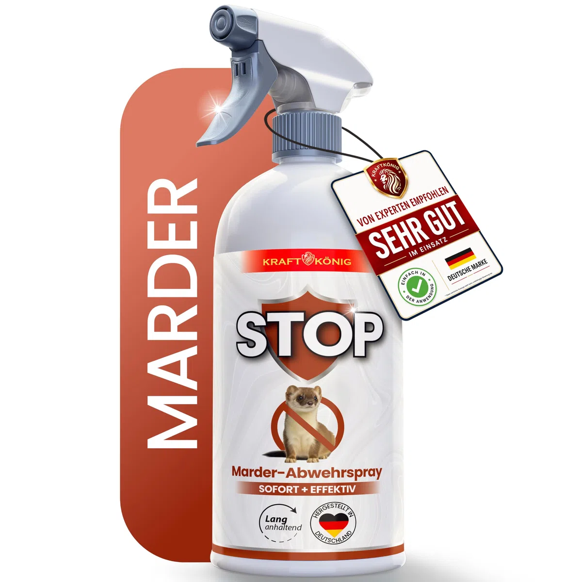 Marderspray 500 ml – Hochwirksamer Marderschreck für Auto, Motorraum, Dachboden, Garage & Garten – Effektive Marderabwehr mit Langzeitschutz, sofort einsatzbereit