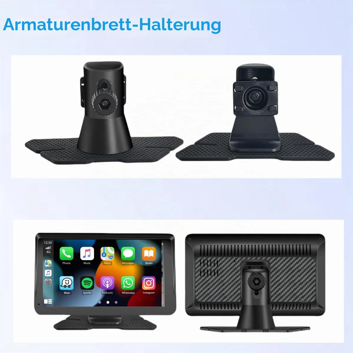 Carplay Bildschirmhalterung, Ersatz-Auto-Spielständer, Halterung für 17,8 cm - 27,9 cm (7 - 11 Zoll) kabellose tragbare Carplay-Bildschirm-Armaturenbrett-Halterung