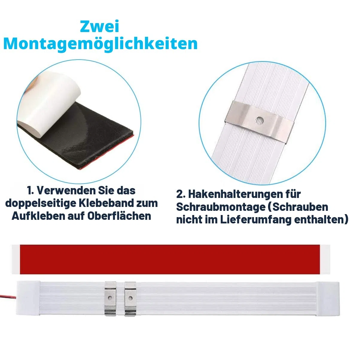 Caxmtu 12V LED Lichtleiste für den Innenbereich 12 Volt Led Lampen 72 LEDs Universal Lichtleiste für Wohnmobil Camper Boot mit An-/Aus-Schalter (4 Stück)