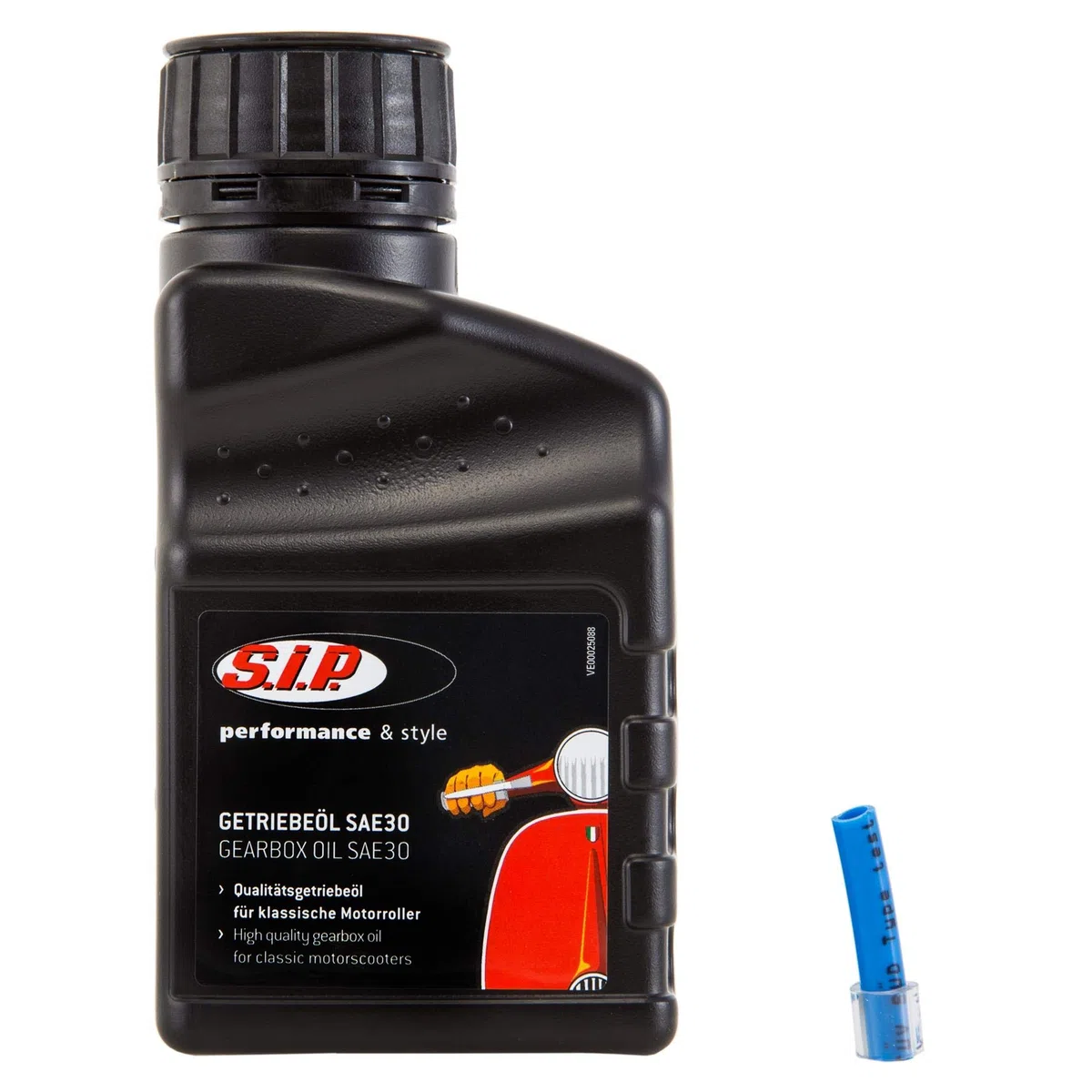 SIP Getriebeöl Formula SAE 30 – 250 ml – Original Getriebeöl für Vespa und Lambretta Schaltroller – inklusive Einfüllschlauch