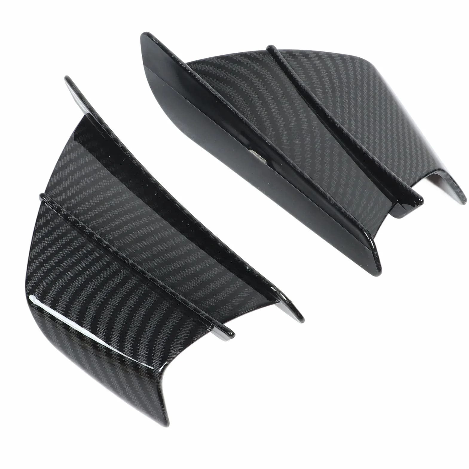 Motorrad Winglet Aerodynamische Spoilerlippe Motorrad-Windflügel, Motorrad Spiegel Wings, 1 Paar Aerodynamischer Motorrad-Flügel aus Kohlefaser, Seitenverkleidungen, Winglets, Universelle Passform