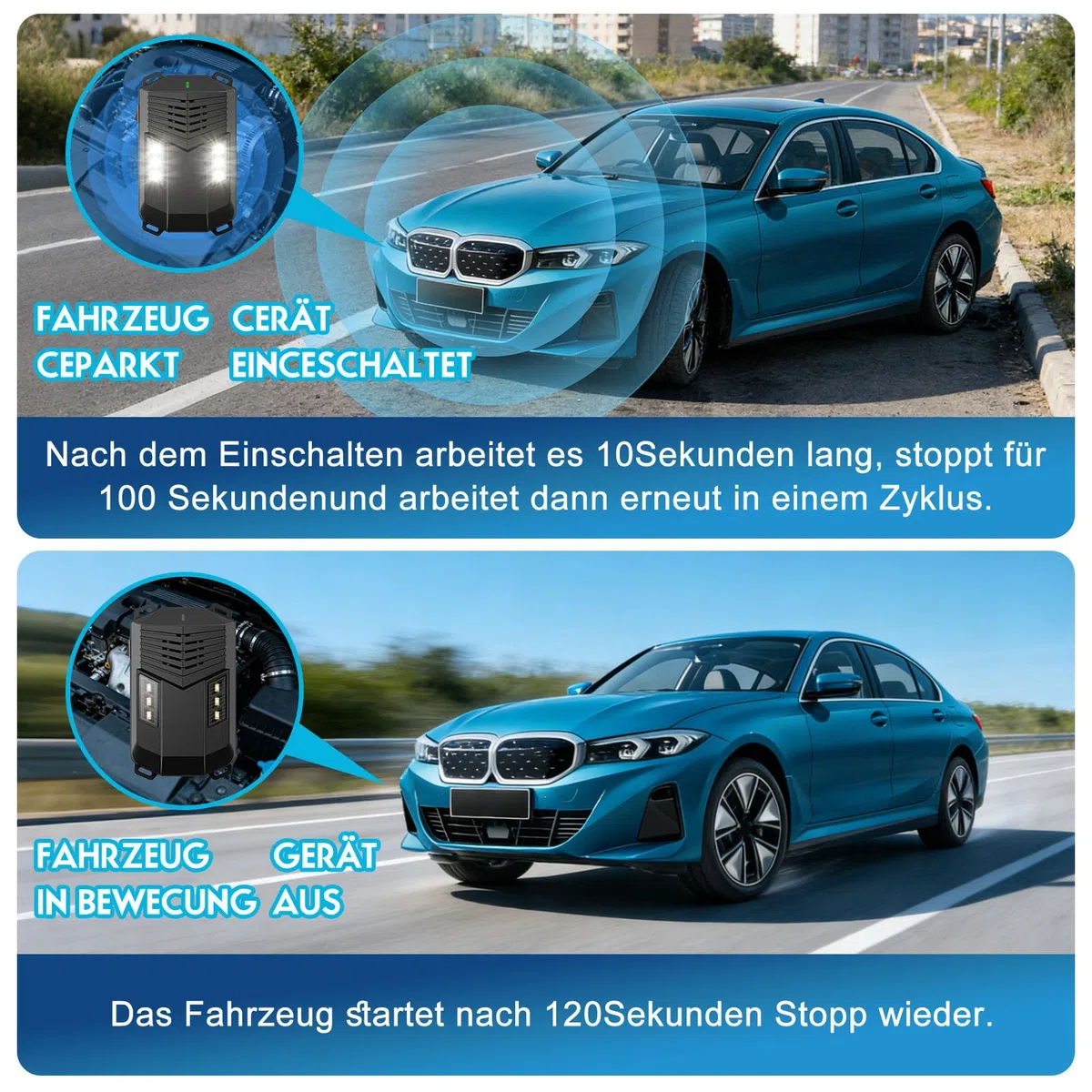 YETEE Marderschreck Ultraschall mit Blitzlicht & Sensorsteuerung – Marderabwehr Auto & Haus – Schutz für Motorraum, Dachboden, Garage & Lager, flexibel nutzbar mit Netzteil oder AA-Batterien