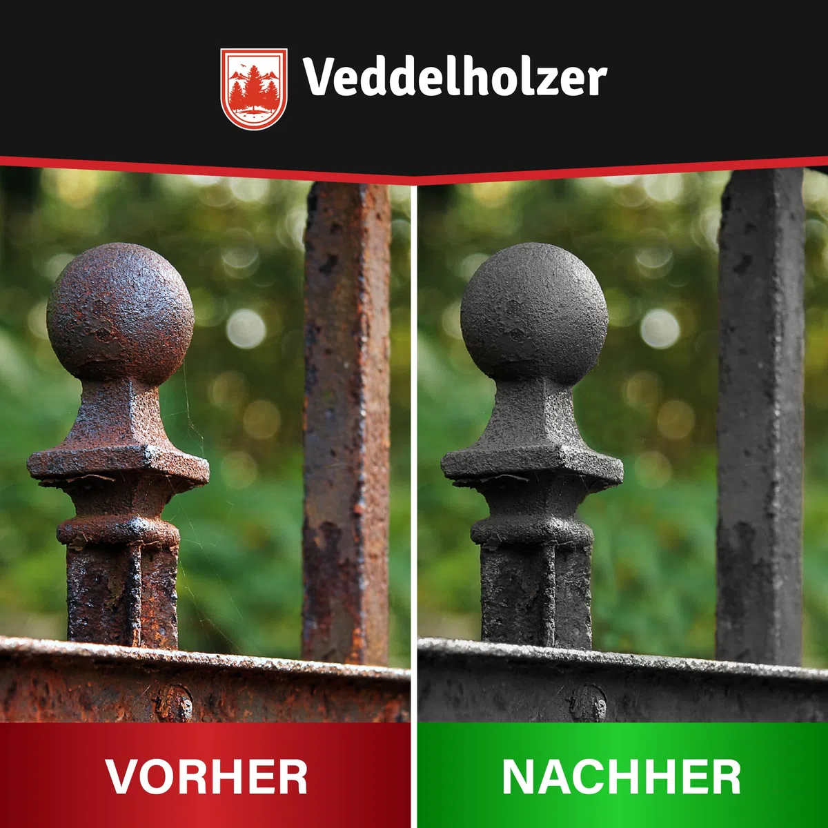 Veddelholzer Premium 500 ml Rostumwandler Gel Set inkl. Schleifvlies & Pinsel. Rostlöser, Rostschreck, Rostentferner für Metall, Auto, Motorrad, Fahrrad UVM. Effektive Alternative zum Rostlöser Spray