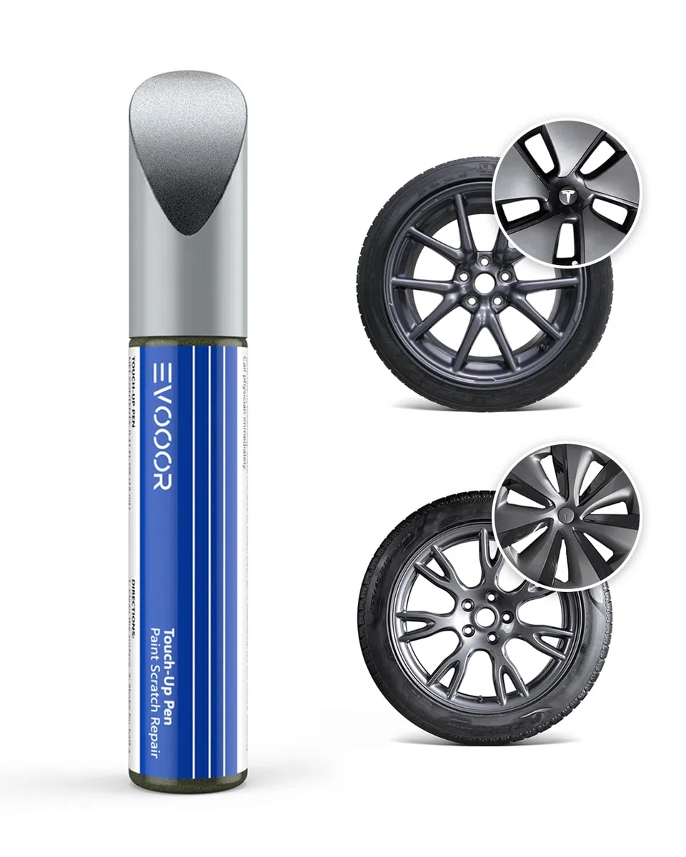 Tesla Lackstift für Modell 3 18 Zoll/Modell S 19 Zoll-DIY Curb Rash Repair Mit Farbe Matched Touch Up Farbe (Mitternachts-silber)