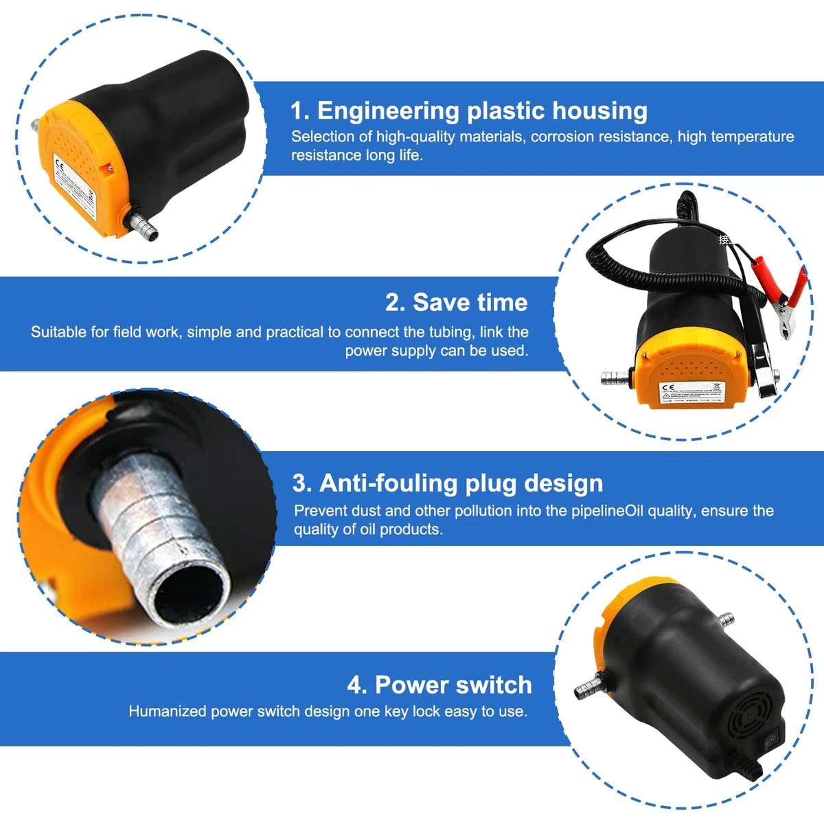 Ölabsaugpumpe Elektrisch, Dieselpumpe Ölpumpe12V, Absaugpumpe, Ölpumpe Absaugpumpe, Dieselpumpe Kraftstoffpumpen, Kraftstoff-Umfüllpumpe mit Rohren für Boot, LKW, Wohnmobil, Auto & Motorrad