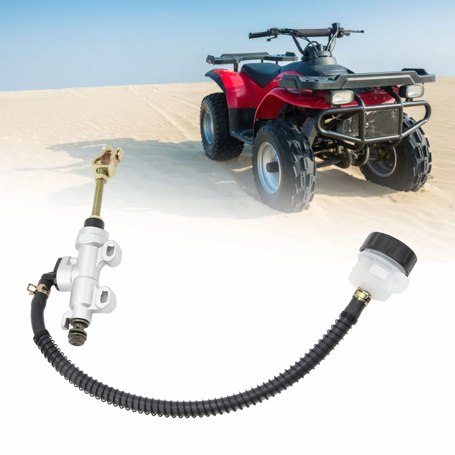 Universal-Bremshydraulikpumpe, Motorrad-Hinterradbremszylinder mit Vorratsbehälter für ATV Quad Dirt Bike