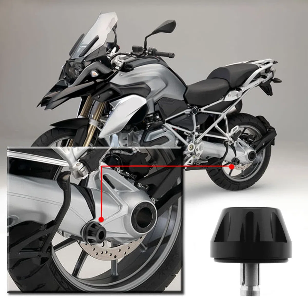 EMSea Motorrad Sturzpad Kardan Crash Slider Protector Achsantrieb Gehäuse Rahmenteile Kompatibel mit R1200GS LC Adventure 2013-2018