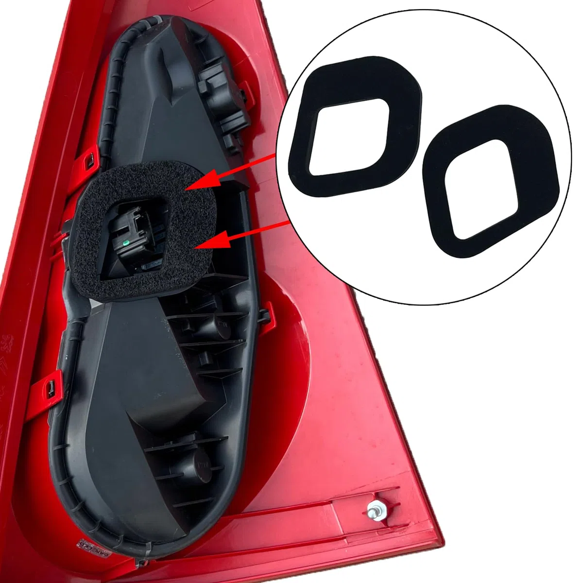 3xRückleuchte Dichtung Rücklicht Dichtungen Dichtungen für die dritte Bremsleuchte und die hintere Heckleuchte Schaumstoff Kompatibel mit Citroen C1 Peugeot 107