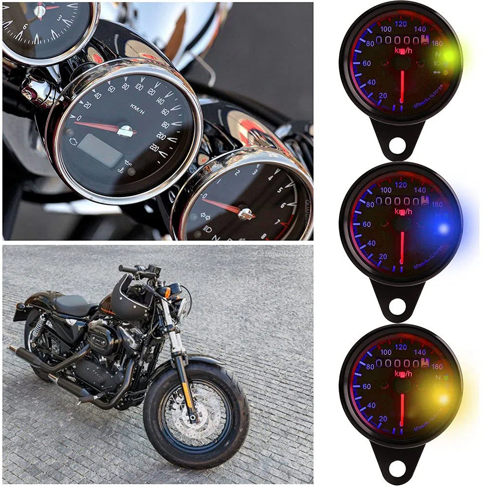 C Tacho Anzeige Glas,Motorrad Tacho Universal,Motorrad Tacho Ang,Motorrad Kilometerzähler,1 Stück Universal Led Digitaeige Tachometer Hintergrundbeleuchtung Signal Motorrad Drehzahlmer Geschwinditr K/