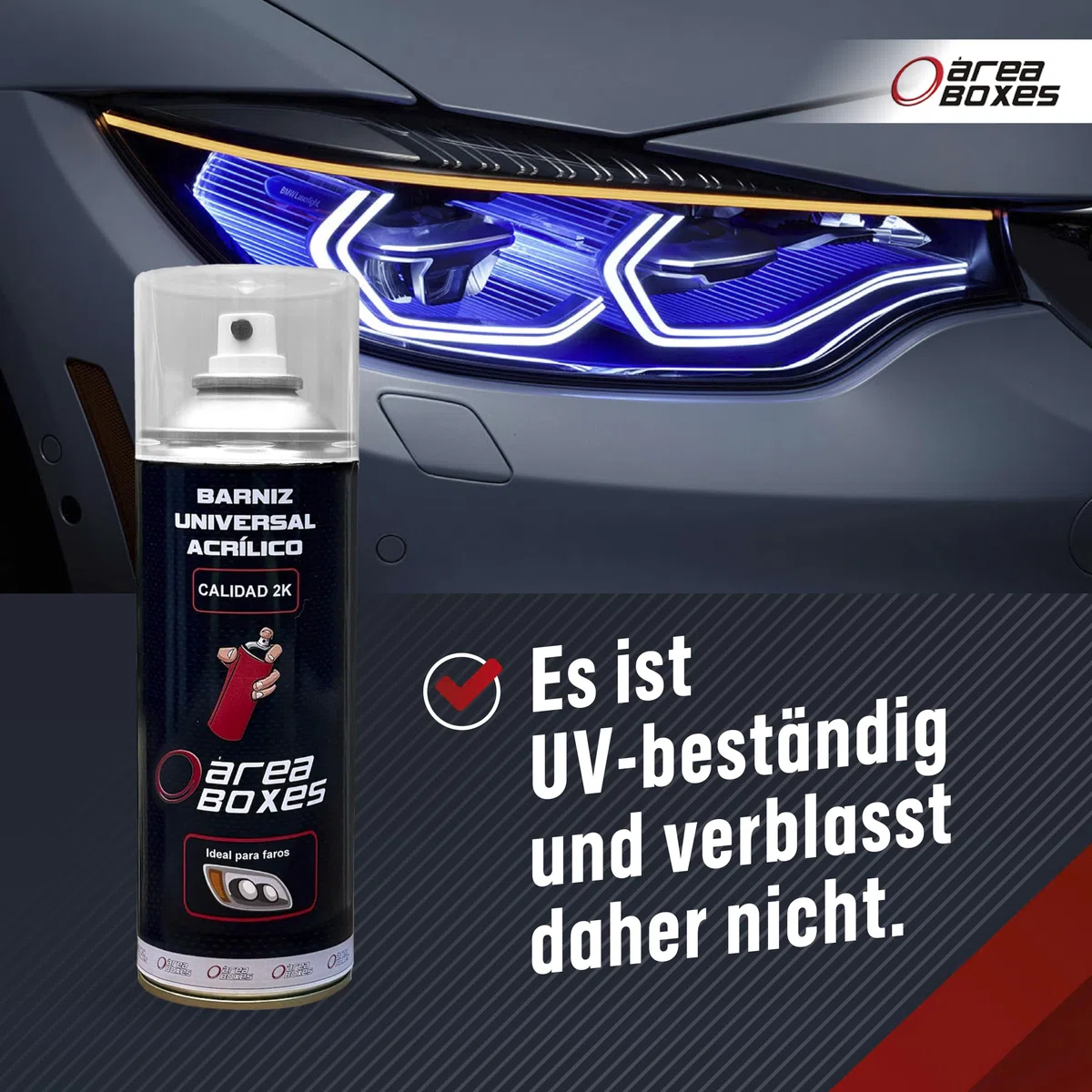2K Acryl Klarlack für Autoscheinwerfer & alle Oberflächen - [Polycarbonat-Haftung] UV-beständiger Hochglanz-2K Lack für Auto, Holz, Metall, mehr (1, BRILLANTE)