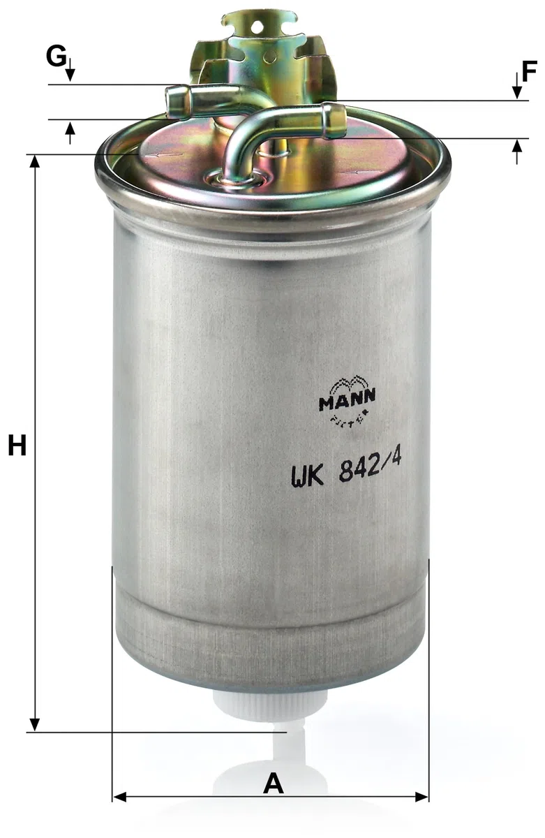 MANN-FILTER WK 842/4 Kraftstofffilter - für Pkw + Transporter