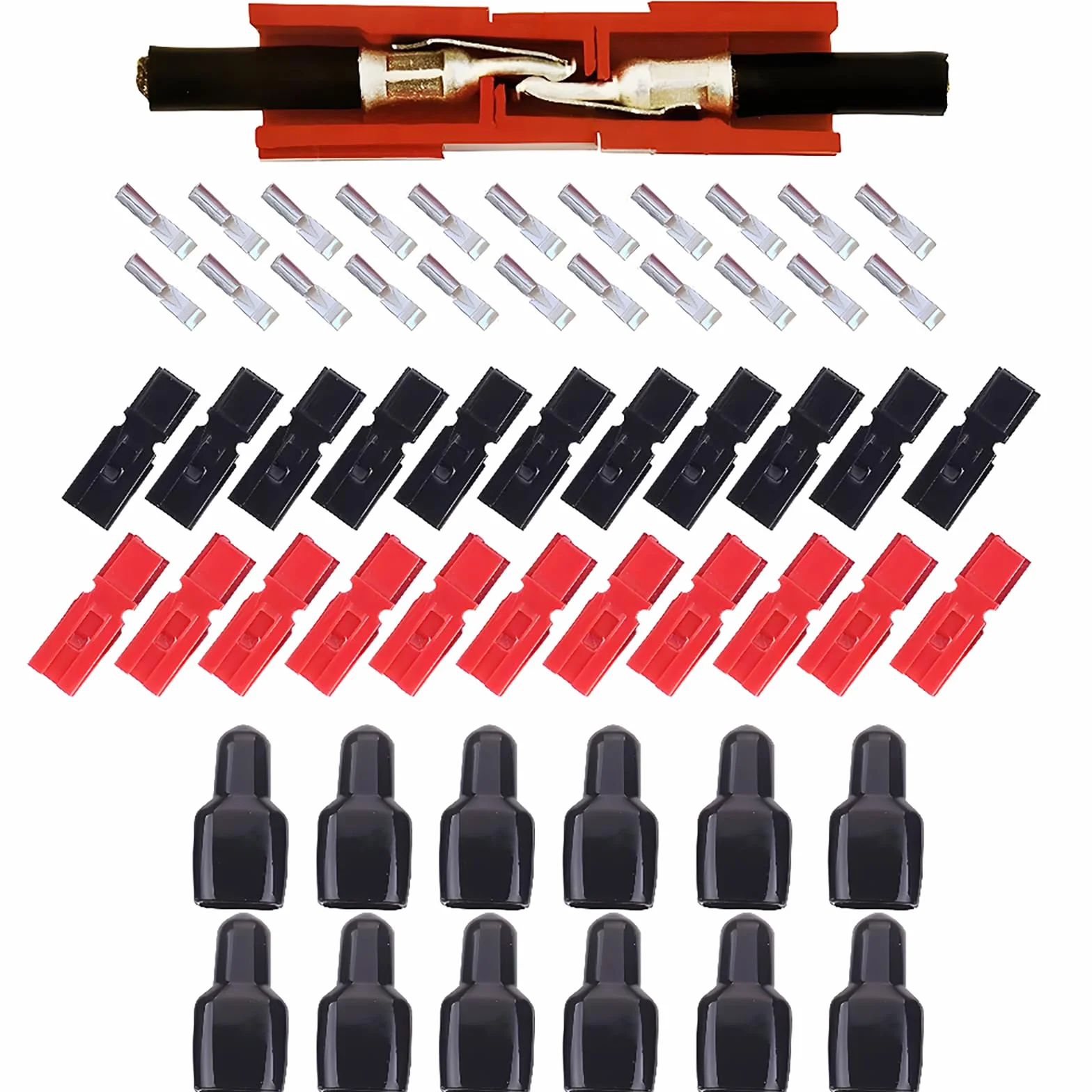 CESFONJER Batterie Schnellkupplung 15A, Terminal/Steckverbindung/Verbindung (12 Paar Rot+Schwarz)