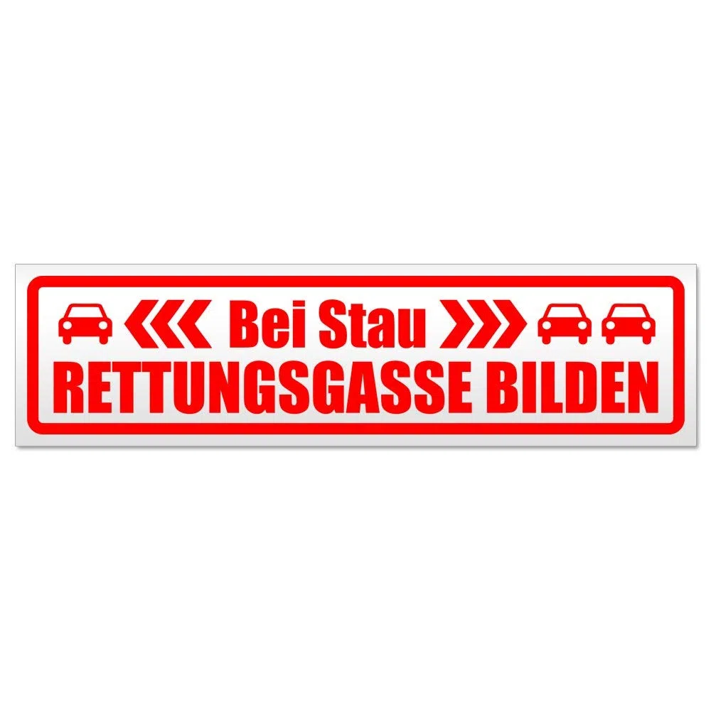 Kiwistar Magnetschild bei Stau Rettungsgasse bilden - 30cm Rot - magnetisch für Auto PKW Kfz - wiederverwendbares Hinweisschild aus Magnetfolie - für Fahrzeug, Truck