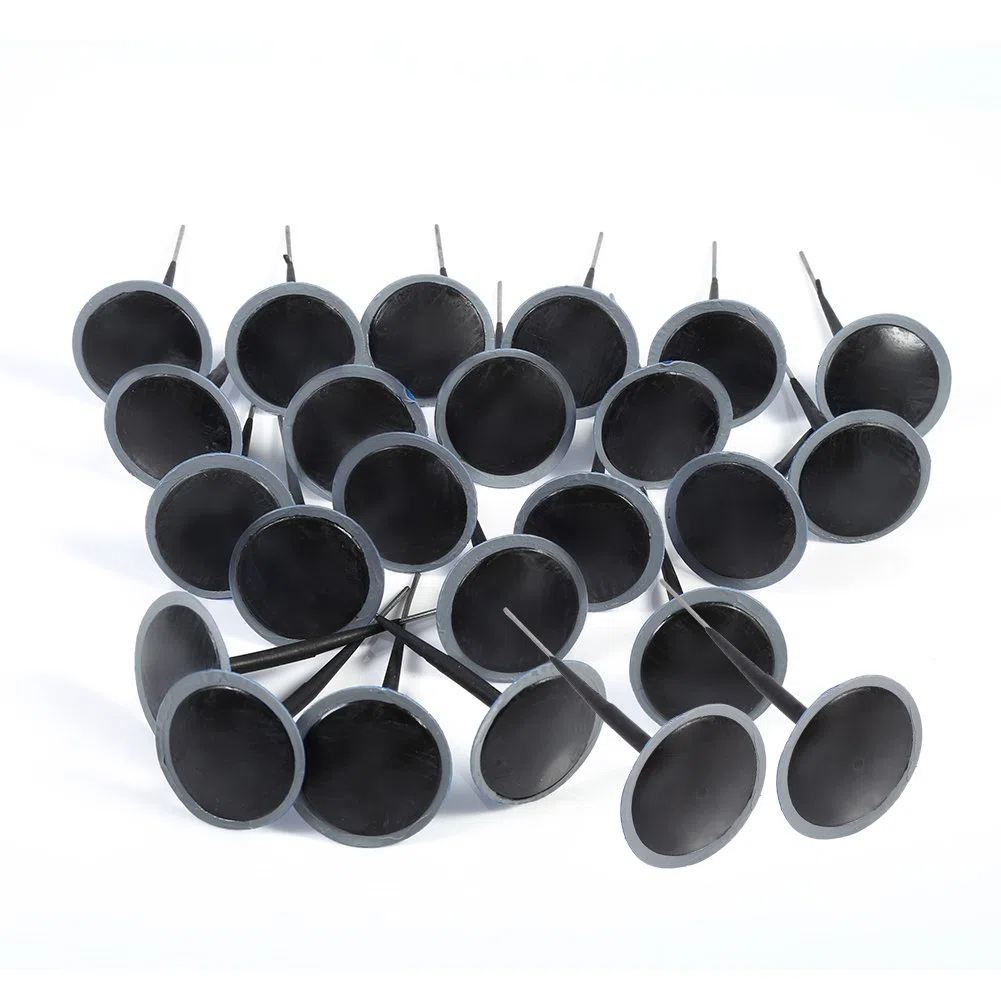 Reifenreparaturset, Reifen Plug Patch Gum Tyre Repair Set Reifen Flicken Kleber Reifenreparatur Pilz Pilzförmige Nadelstecker zur pilz Gummi Reparatur Reifen für Auto/Motorrad/Fahrrad 24 Stück, 5mm