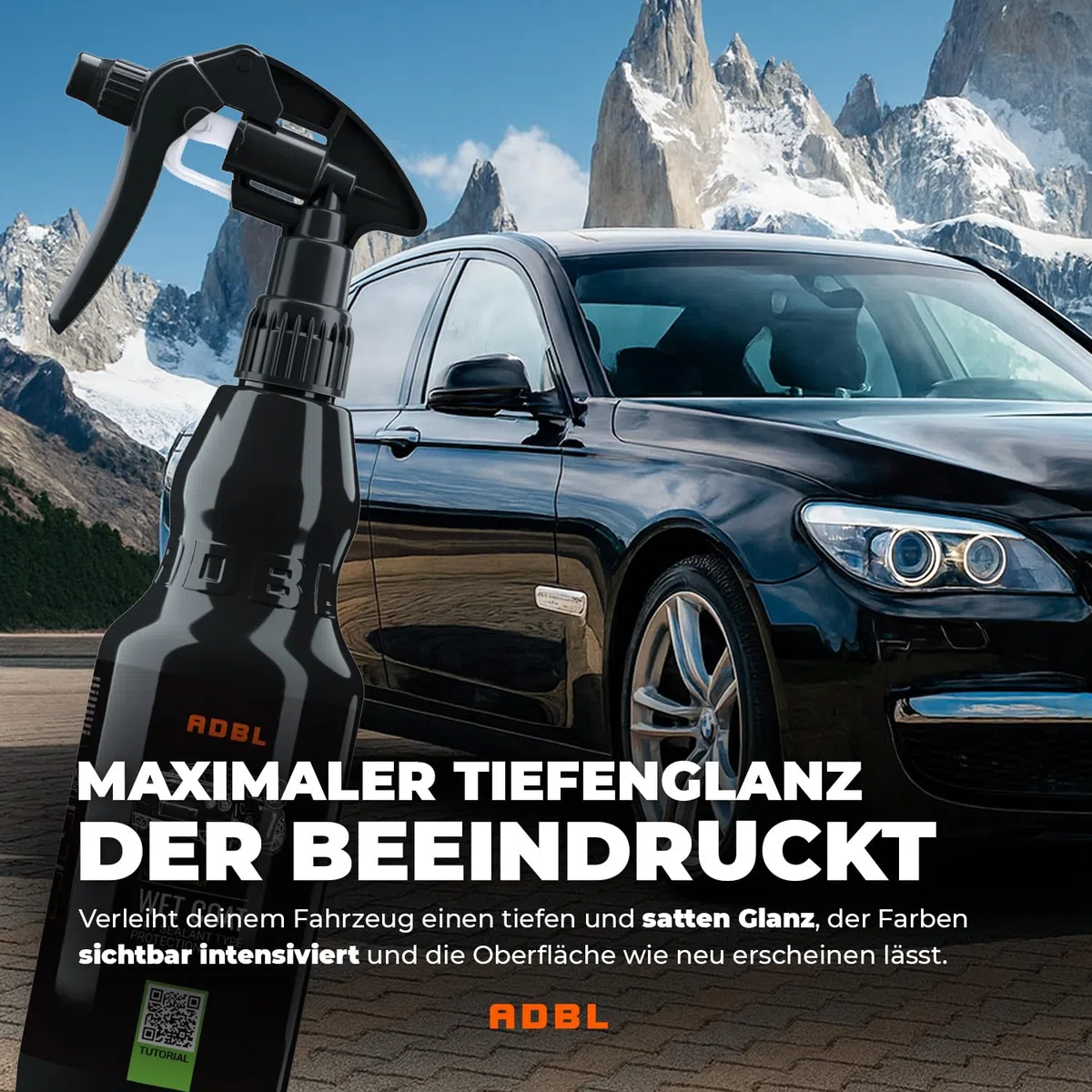 ADBL Wet Coat (500ml) Premium Nassversiegelung & Sprühversiegelung mit Abperl-Effekt - Sprühwachs für langanhaltenden Lackschutz & Glanz - Auto Lackversiegelung - für alle Lackarten