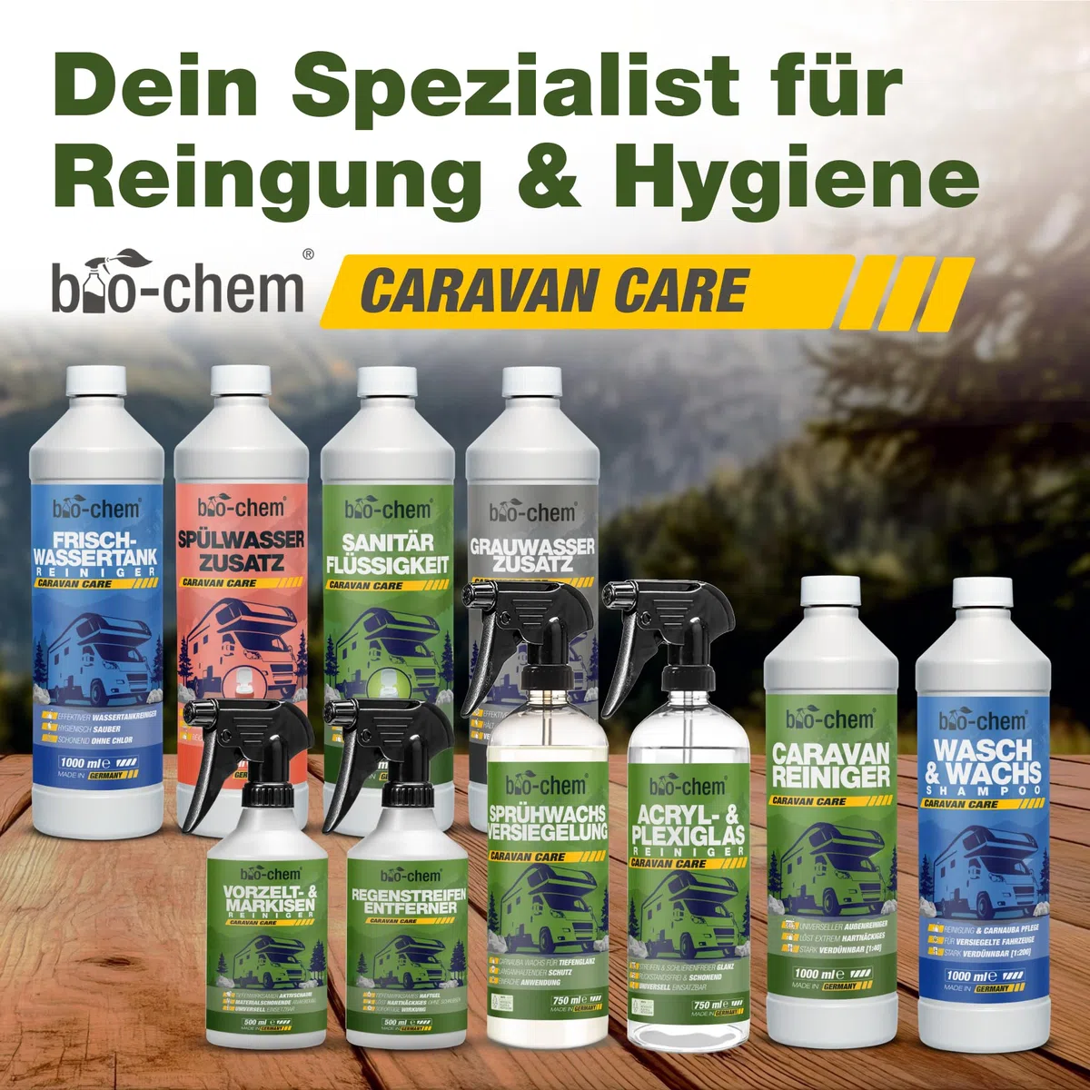 bio-chem Regenstreifen-Entferner 500ml für Wohnmobil & Boot | Tiefenwirksames Haftgel für Caravan und Wohnmobil gegen hartnäckige Verschmutzungen