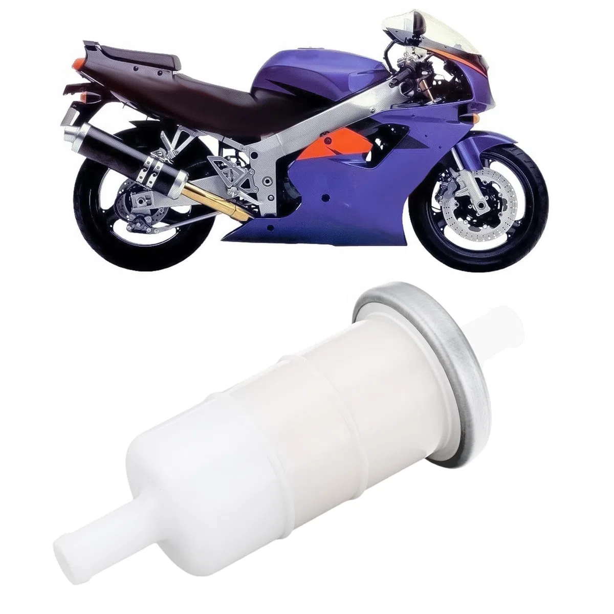 3-teiliger Motorrad-Kraftstofffilter 9 Mm Kompatibel mit Kawasaki VN ZX ZXR ZZR Kompatibel mit Yamaha BT FJ FZ FZR XJ