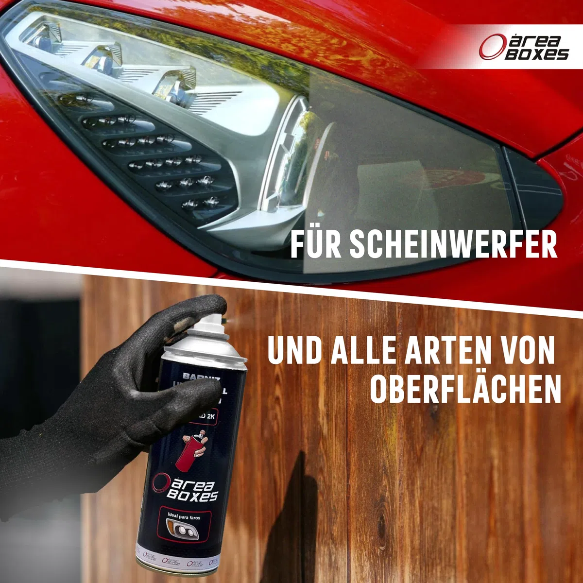 2K Acryl Klarlack für Autoscheinwerfer & alle Oberflächen - [Polycarbonat-Haftung] UV-beständiger Hochglanz-2K Lack für Auto, Holz, Metall, mehr (1, BRILLANTE)