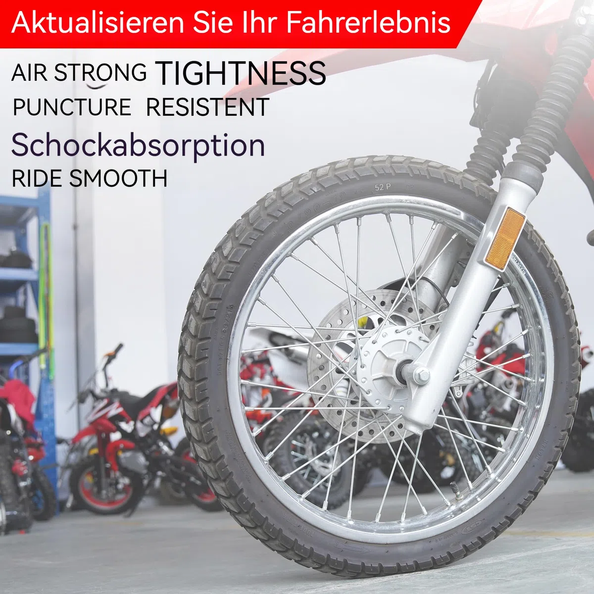 3,50/4,00-19 (100/90-19) Motorradschläuche 110/90-19 Dirt Bike Schlauch mit TR4 Gerader Ventilschaft für M72 R71 R61 K750650 URAL MW DNEPR MT Reifen 1 Pack